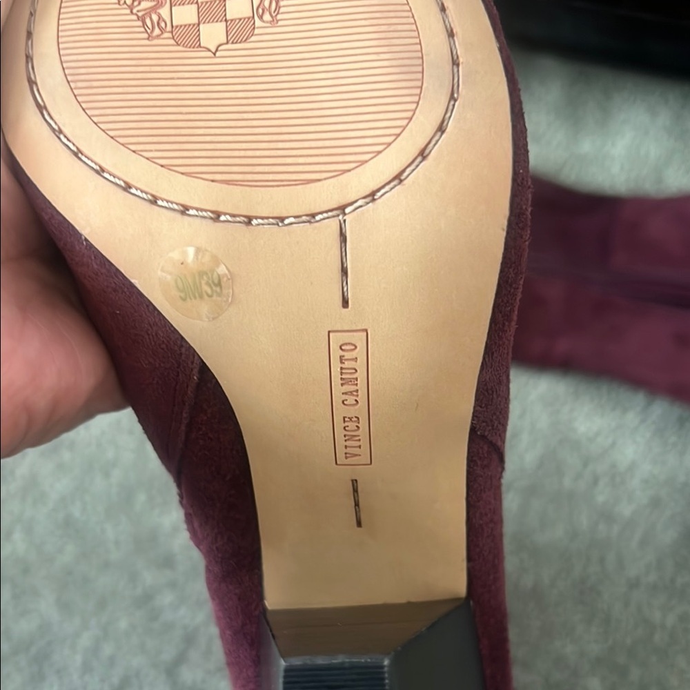 Vince Camuto Burgundy Knee-High Boots - Picture 7 of 16
